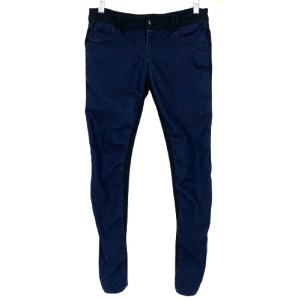Boom Boom Jeans Front & Back Colorblock Navy Blue & Black Stretch Pants Size 3